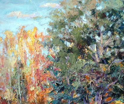 Oil Painting Autumn Forest Landscape 