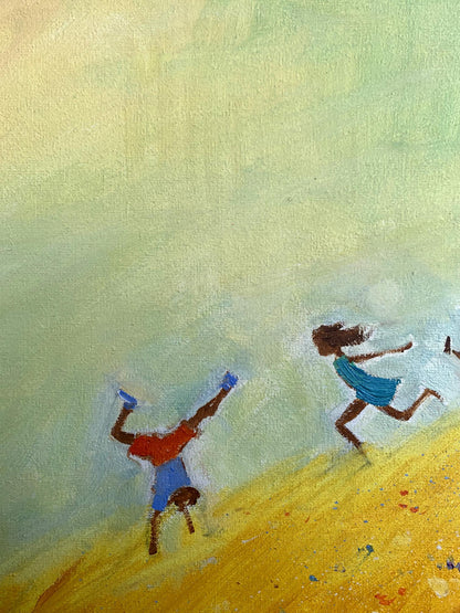 Oil painting Children's happiness Unknown artist