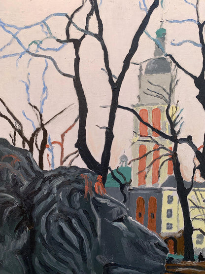 Oil painting Town Square Oleksandr Gukalov