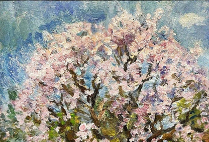 Oil painting Spring Rural Nature Yury Konovalov