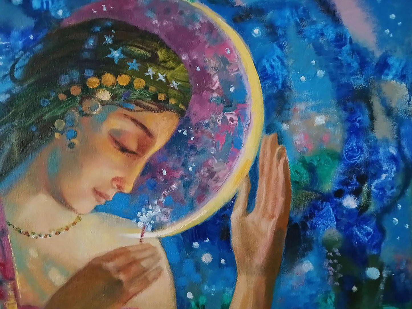 Abstract oil painting The Glow of the Moon Anatoly Tarabanov