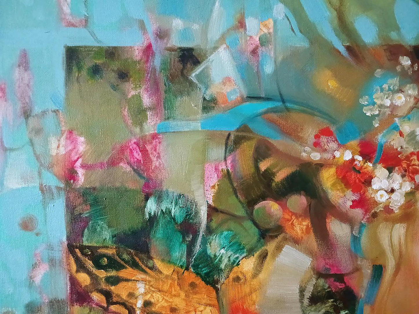 Abstract oil painting White rose Anatoly Tarabanov