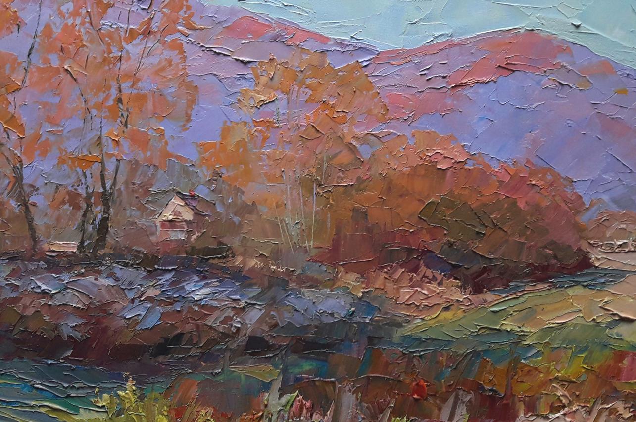The painting showcases the natural splendor of autumn foliage