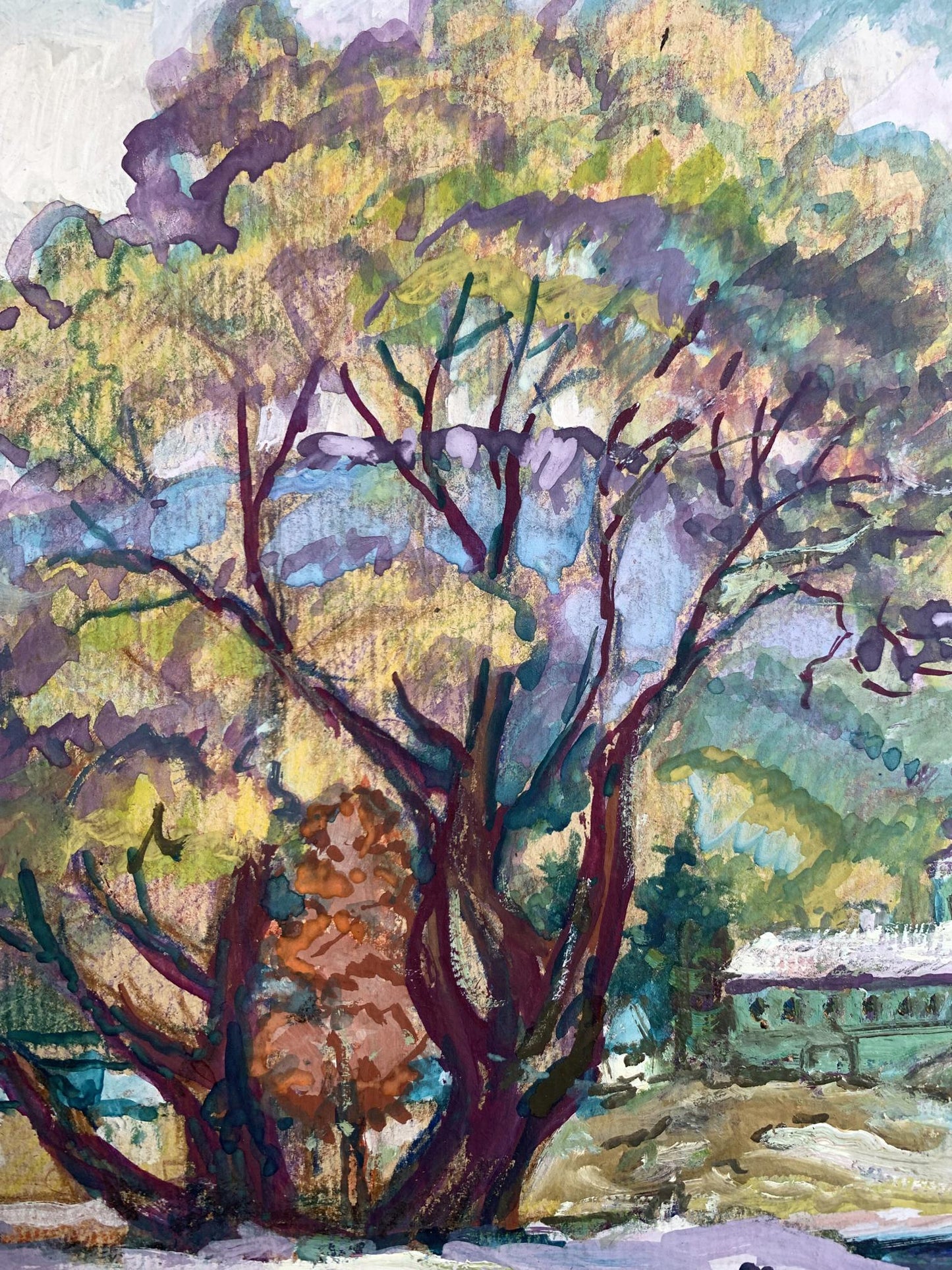 Oil painting Spring near the monastery Nikolay Leshchuk