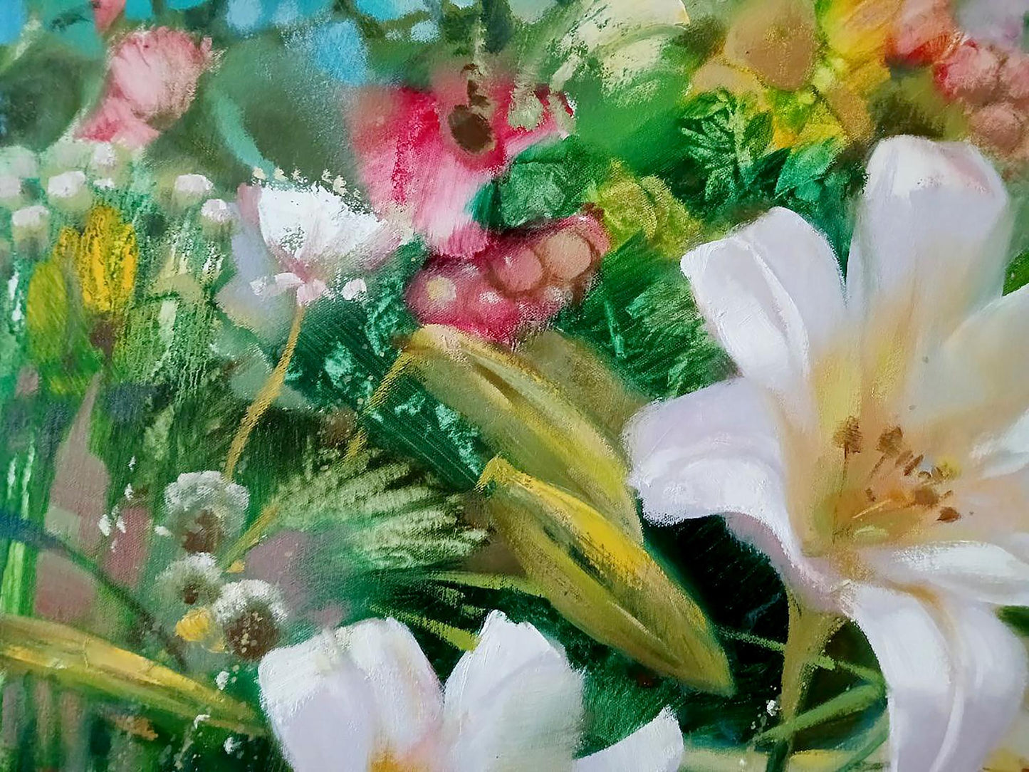 Abstract oil painting Summer flowers Anatoly Tarabanov