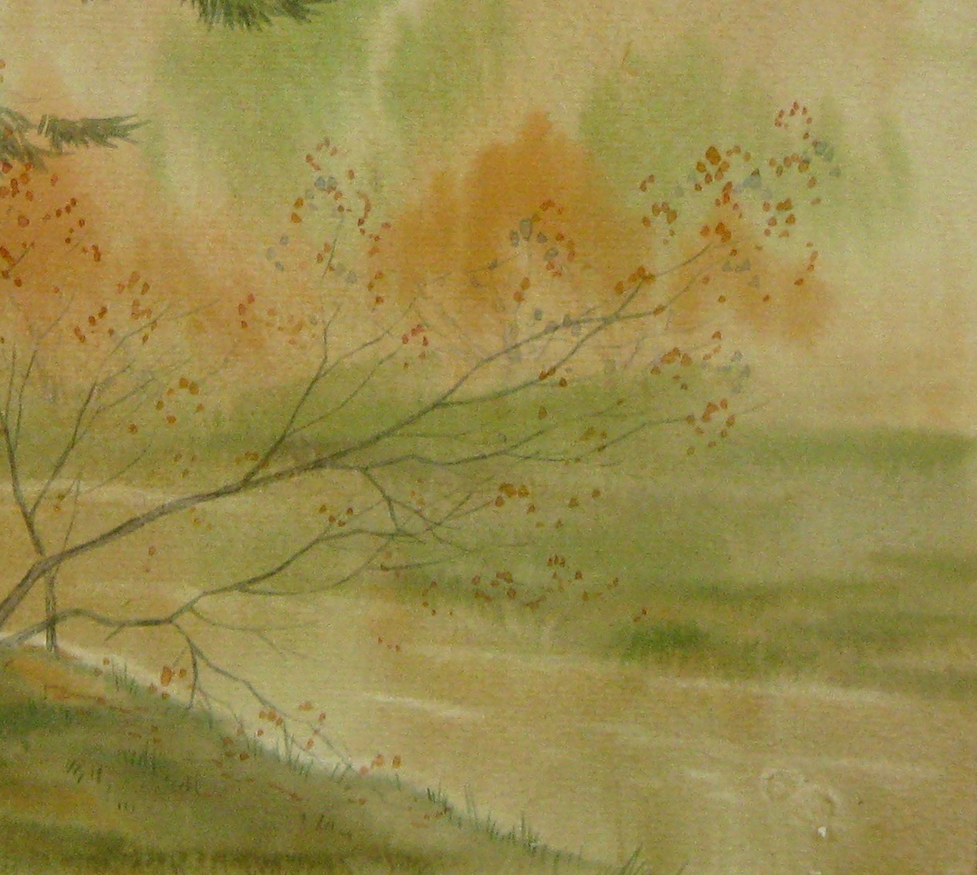 Forest in October depicted in watercolor by Valery Savenets