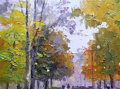 Oil painting City Center Green Space Boris Serdyuk