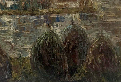 Oil Painting Nature Landscape Village landscape 