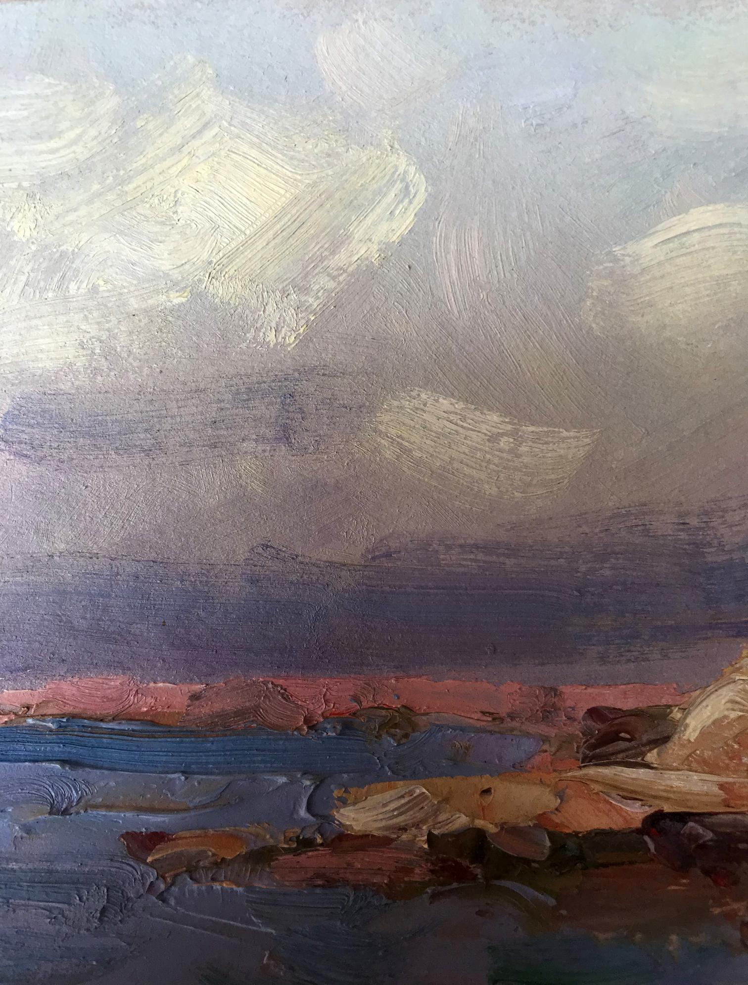 Coastal Majesty depicted in oil by Alexander Nikolaevich Cherednichenko, featuring a rocky coast