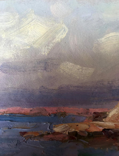 Coastal Majesty depicted in oil by Alexander Nikolaevich Cherednichenko, featuring a rocky coast