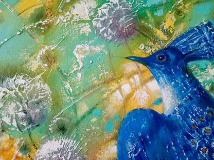 Abstract oil painting Blue Bird Anatoly Tarabanov