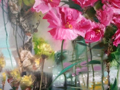 Anatoly Borisovich Tarabanov's rendition of an evening bouquet in abstract oil