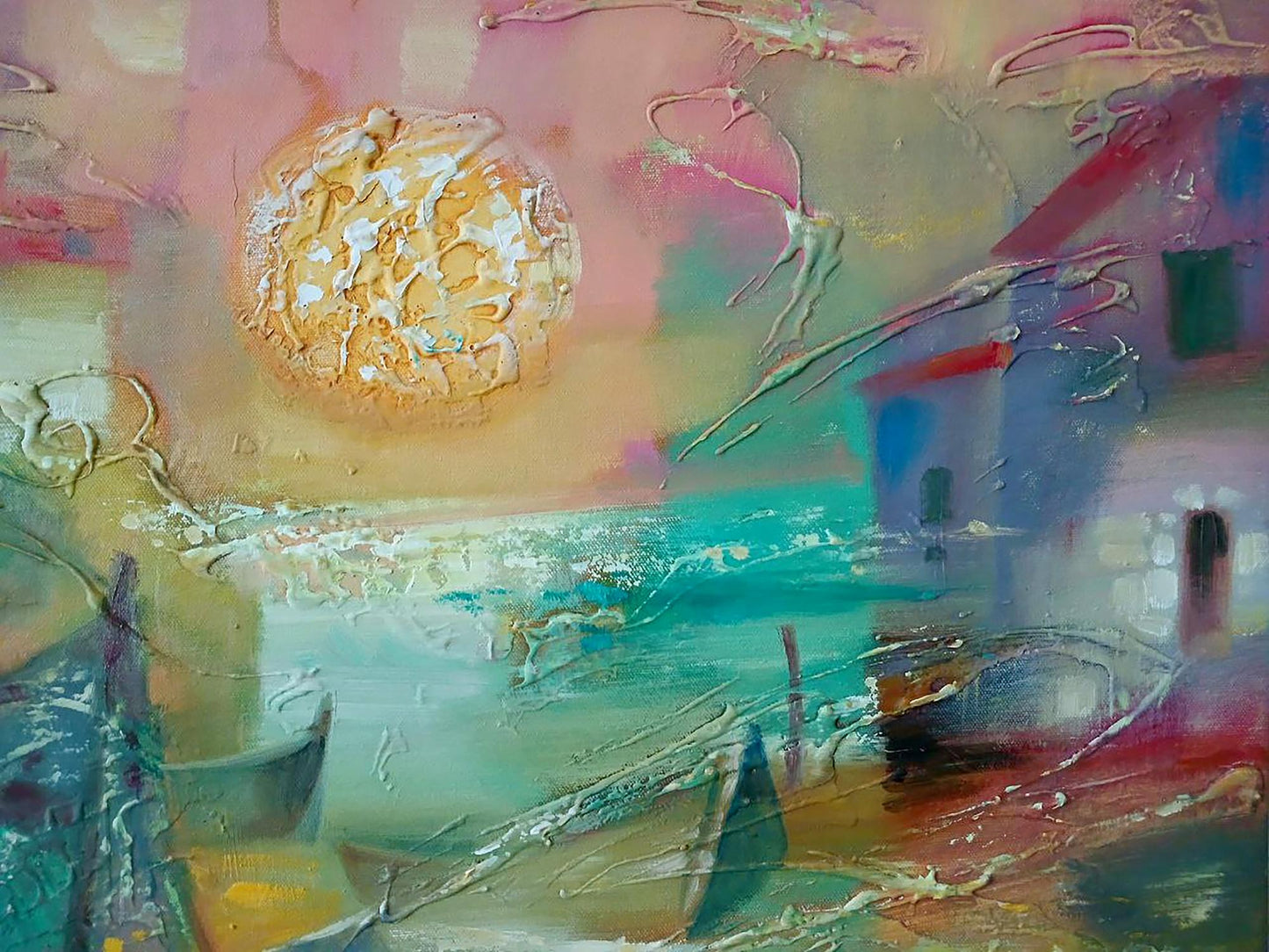 Abstract oil painting Seashore Anatoly Tarabanov