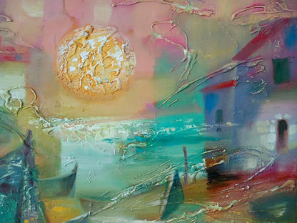 Abstract oil painting Seashore Anatoly Tarabanov