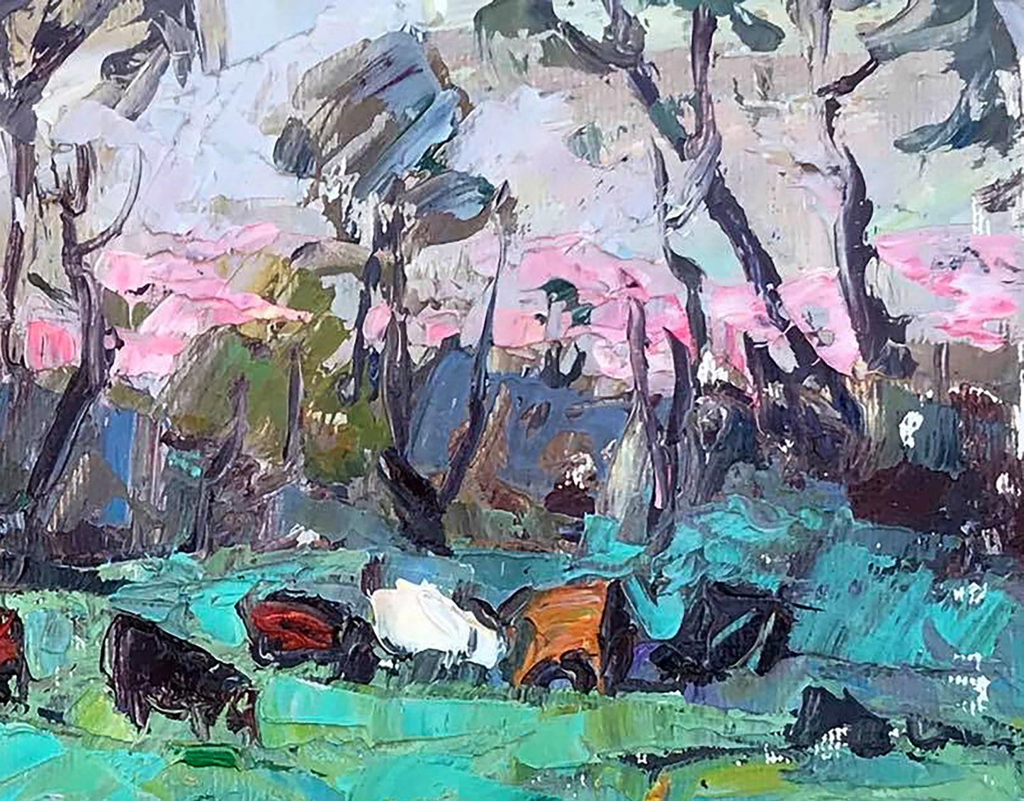 Oil painting Morning in the meadows Ivanyuk Alex