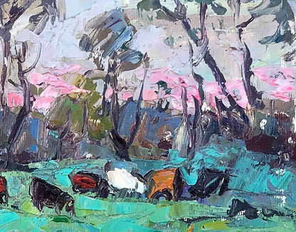 Oil painting Morning in the meadows Ivanyuk Alex