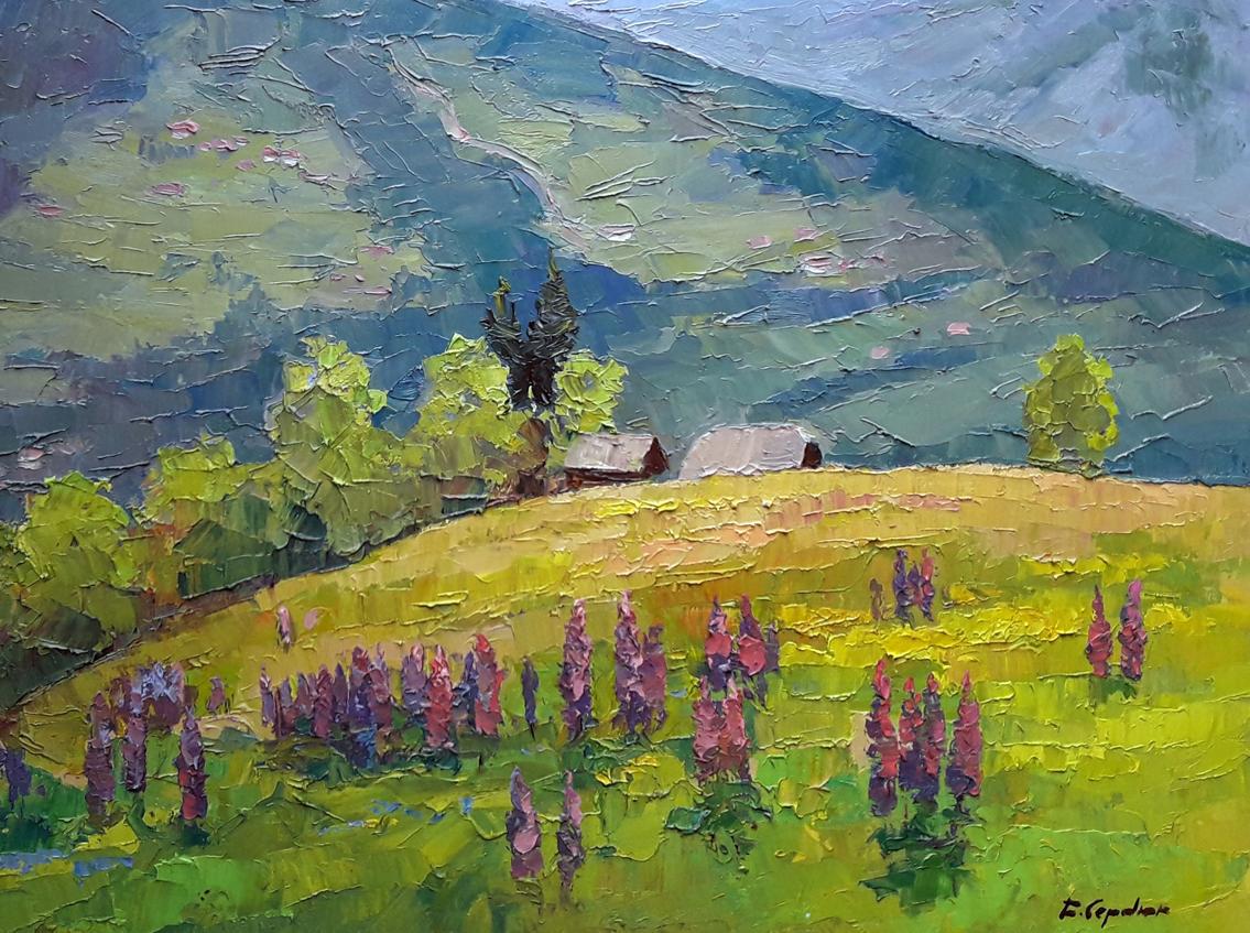 Oil painting Lupine Serdyuk Boris Petrovich