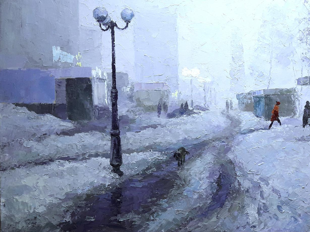 Boris Petrovich Serdyuk's oil artwork portraying fog