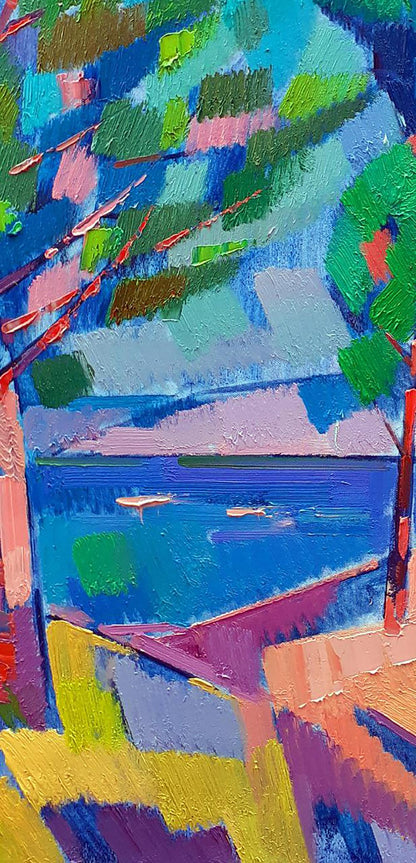 Oil painting Summer landscape Peter Dobrev