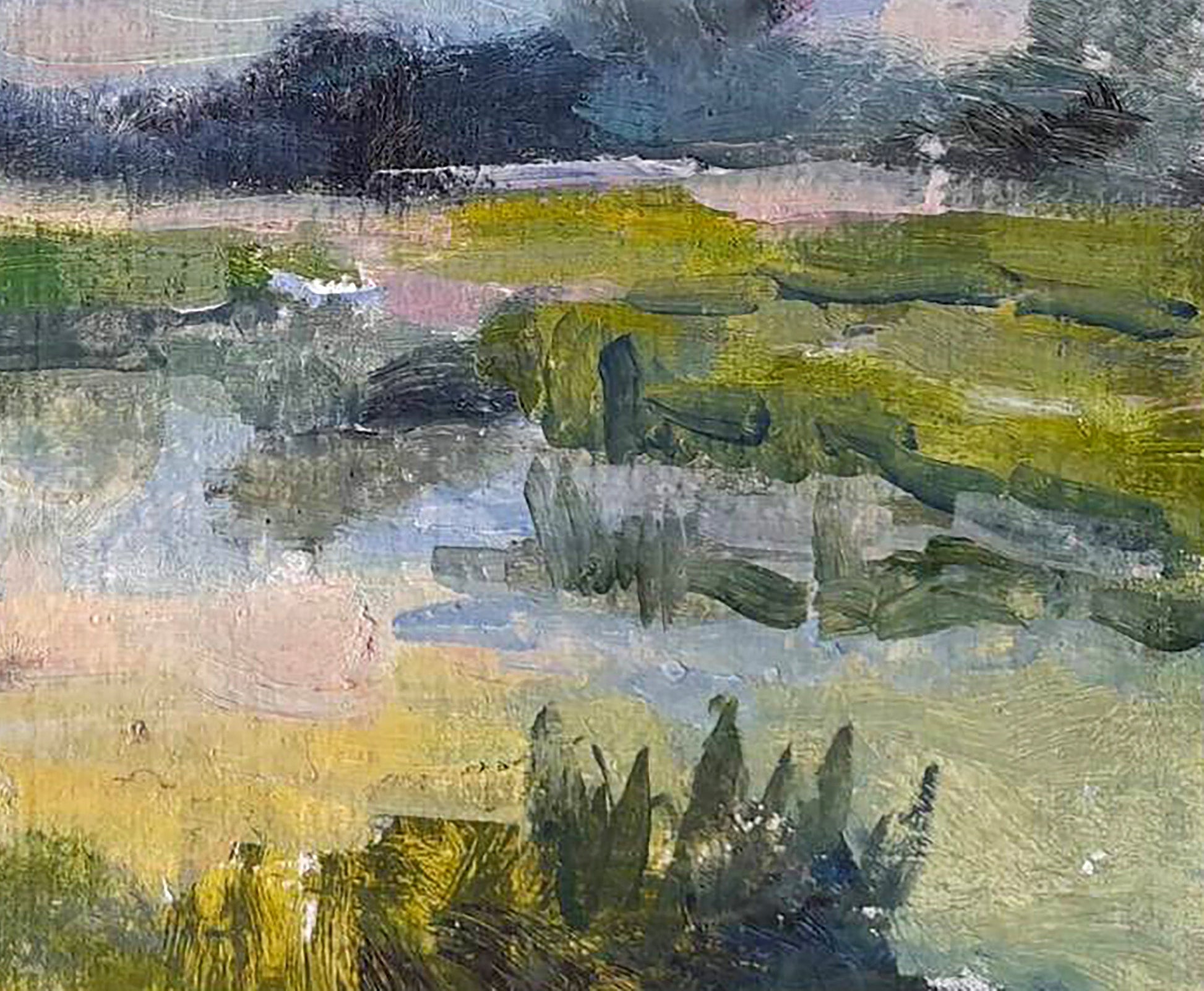 Oil painting rural life, countryside