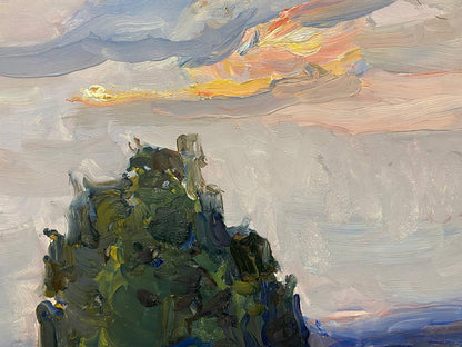 Oil painting On a hill Chernov Leonid Ivanovich