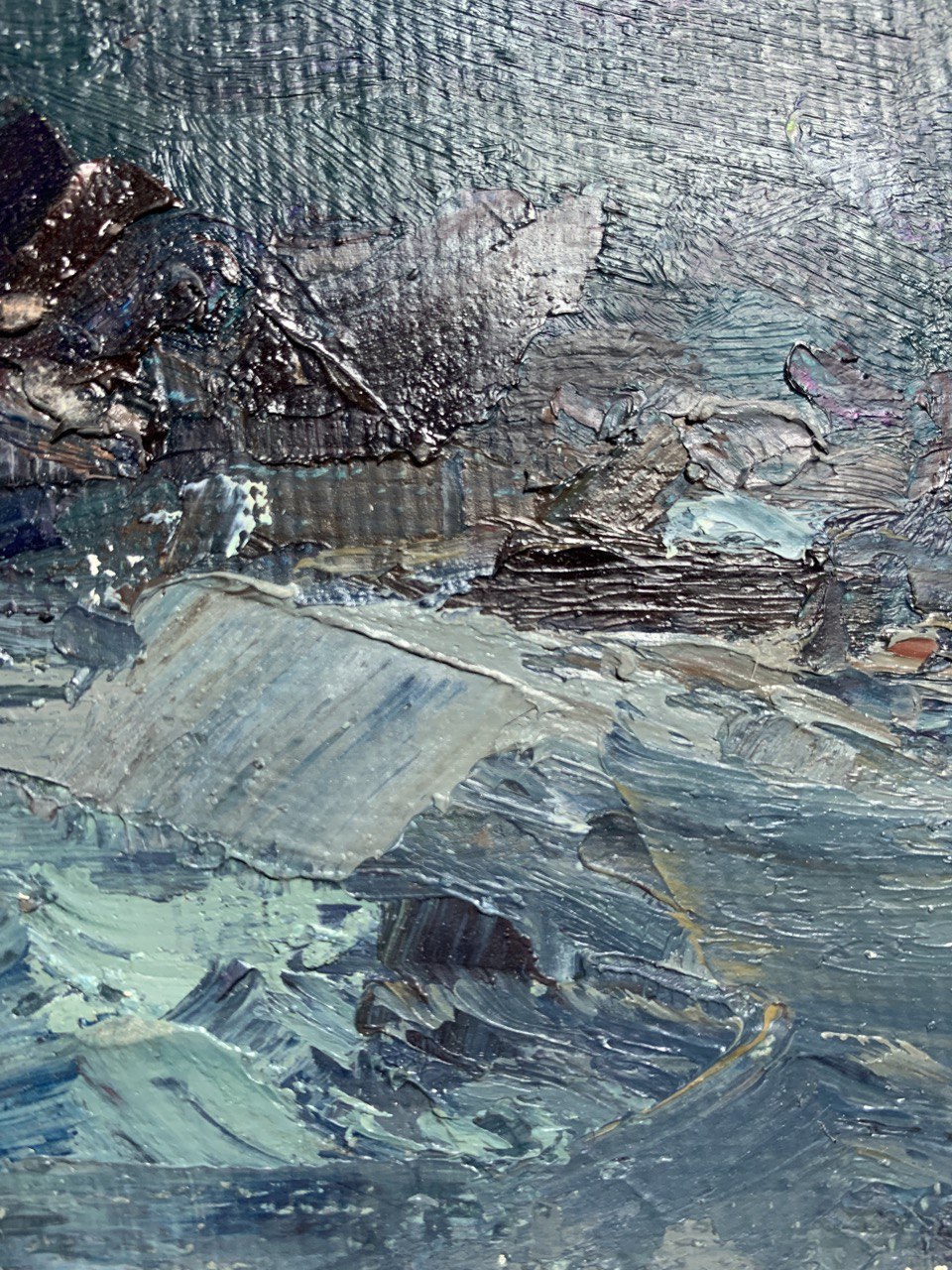 Oil Painting Village Nature Landscape 