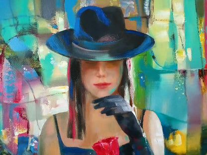 Abstract oil painting Evening Blues Anatoly Tarabanov