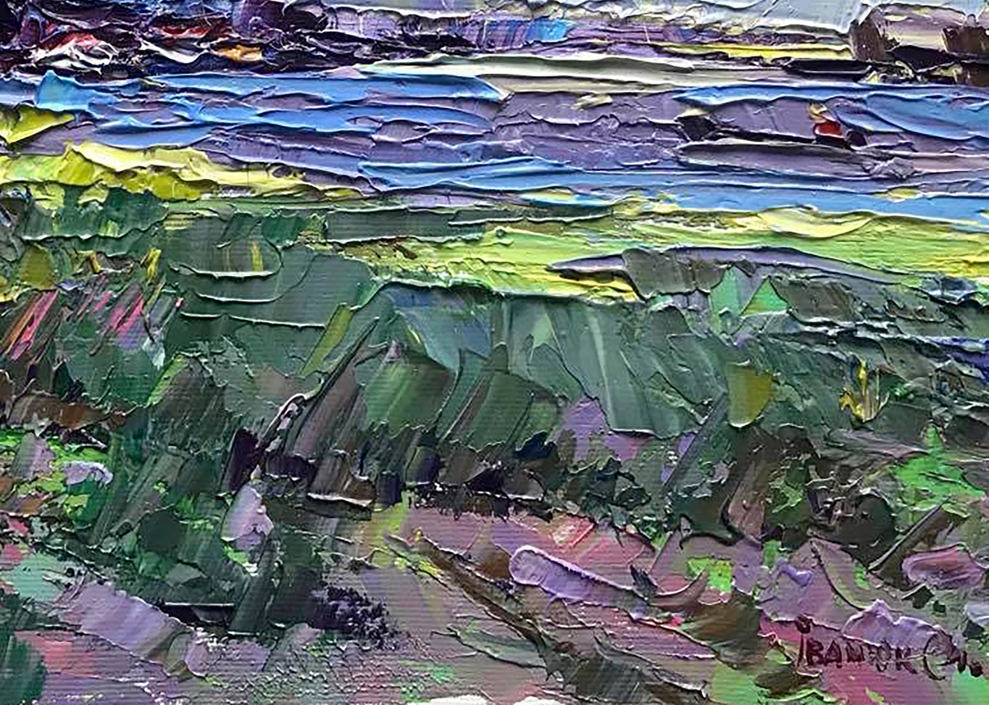 The atmosphere of a windy day is depicted in Alex Ivanyuk's oil artwork