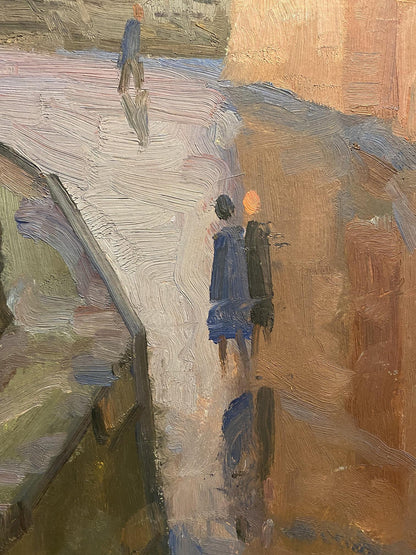 Oil painting Street bustle Nikolai Hrustalenko