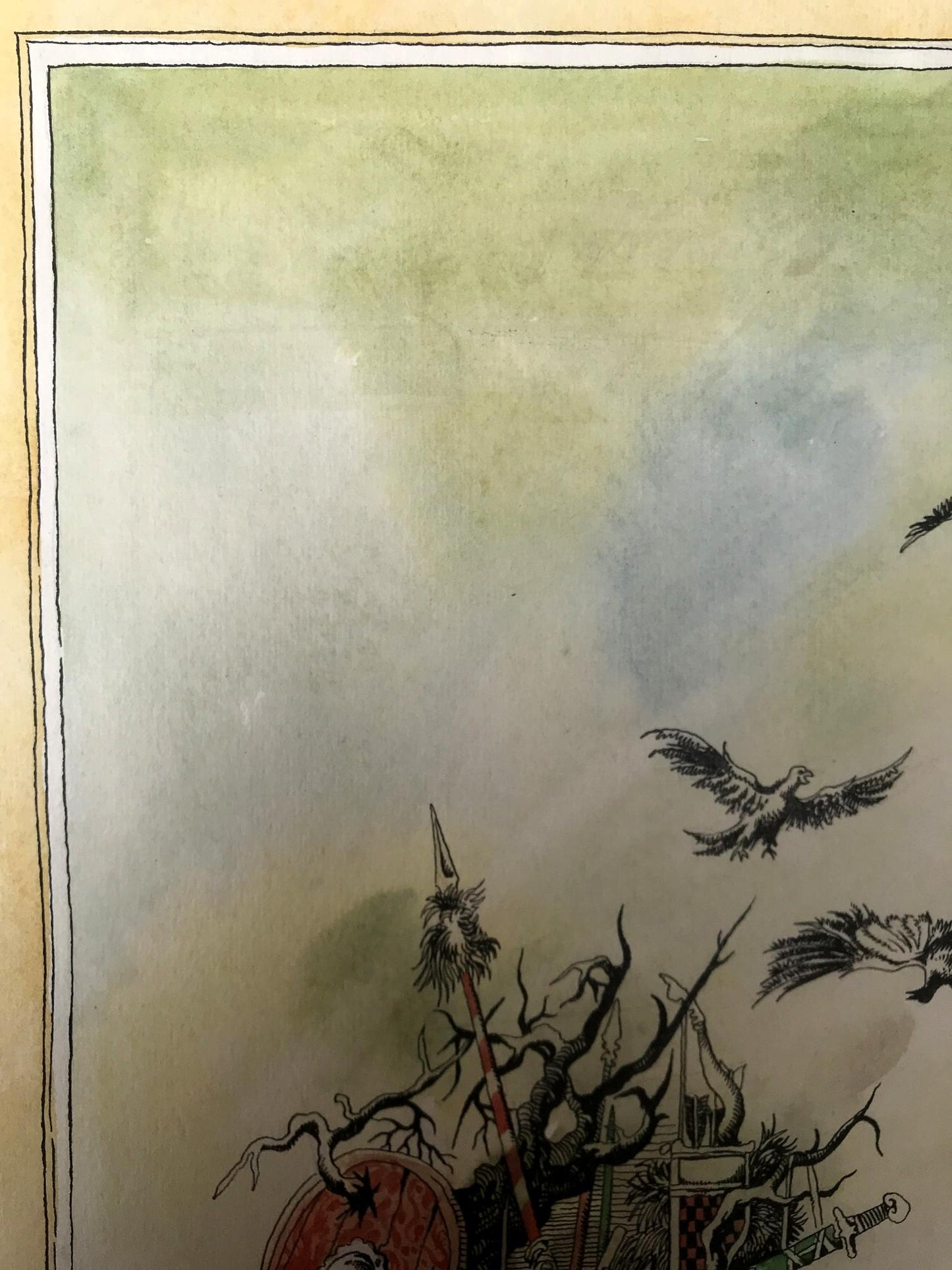 Watercolor painting On the battlefield Alexander Arkadievich Litvinov