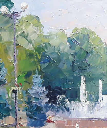 Oil painting City square Boris Serdyuk