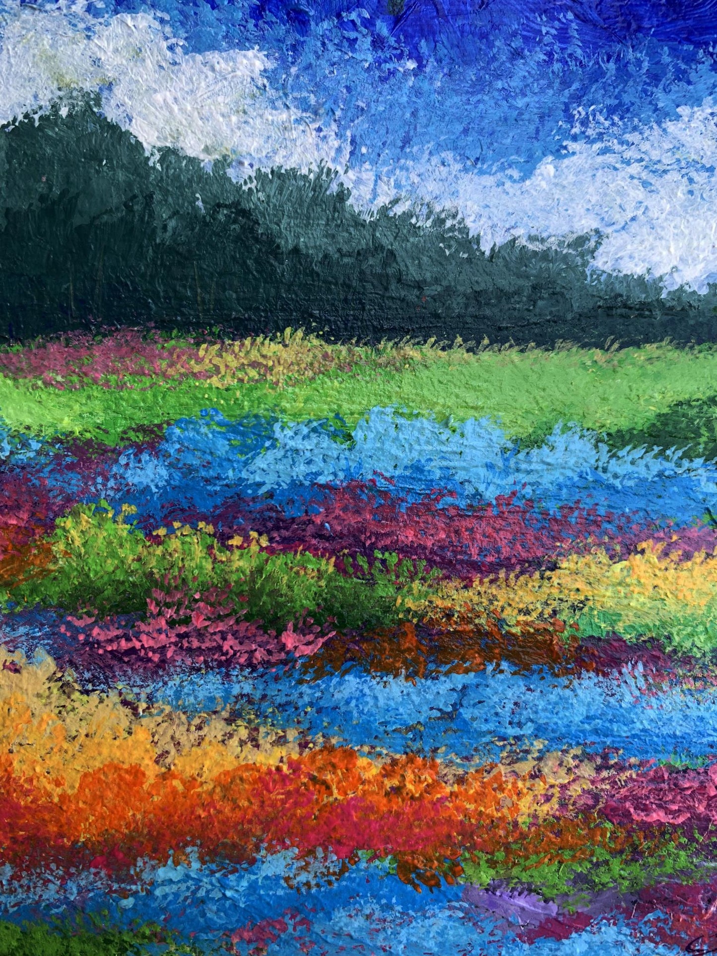 Oil painting Fields of flowers V. Zadorozhnya