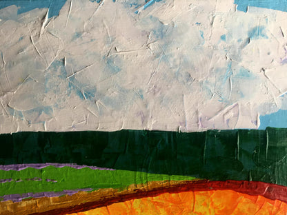 Oil painting Summer perspective after rain V. Zadorozhnya