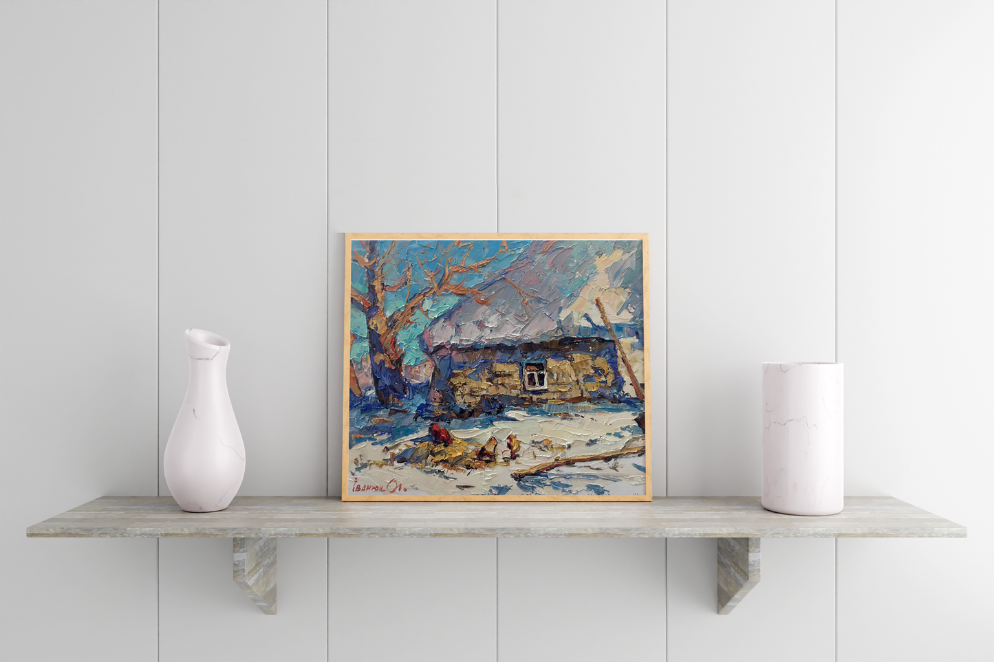 Oil Painting Nature Village landscape Art 