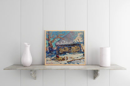 Oil Painting Nature Village landscape Art 