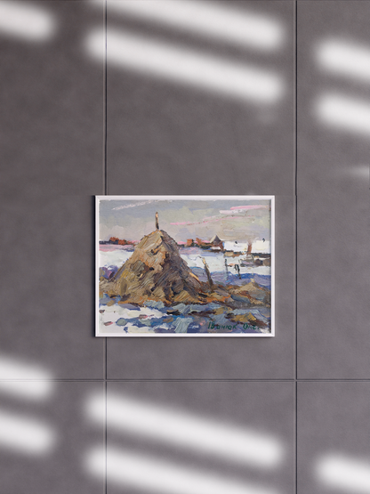 Oil painting Outside the village 