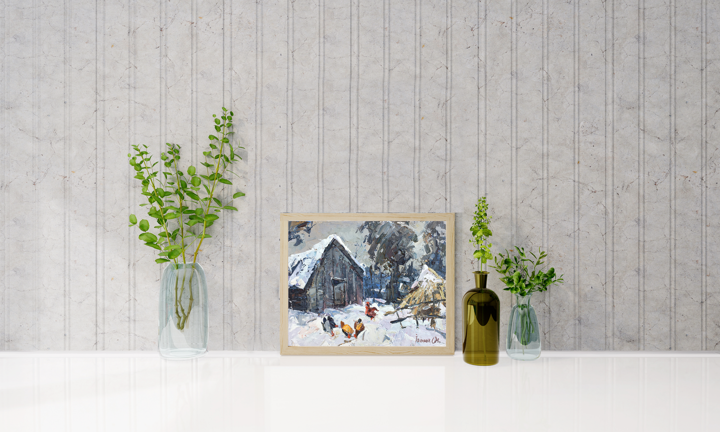 Oil painting In the courtyard