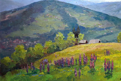 Oil painting Lupine Serdyuk Boris Petrovich