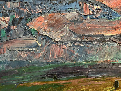 Oil painting Summer Mountain landscape Oleksandr Andreev