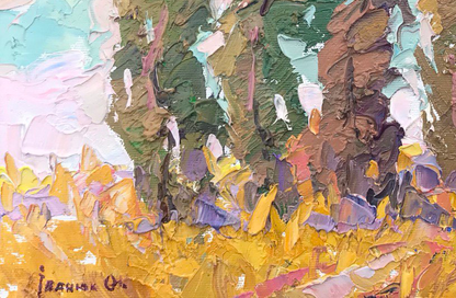 Oil Painting Nature Landscape Village landscape Art 