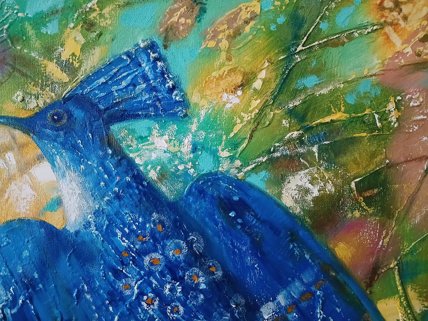 Abstract oil painting Blue Bird Anatoly Tarabanov