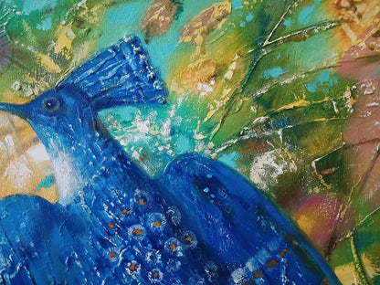 Abstract oil painting Blue Bird Anatoly Tarabanov