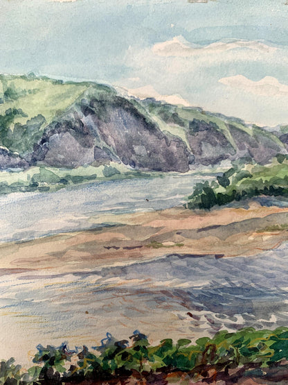 Watercolor painting Mountain stream O. Umansky