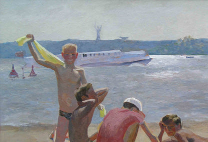 Oil painting In Hydropark Chichkan Leonid Illich