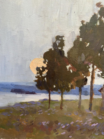 Oil painting Temple Unknown artist