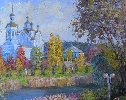 Oil painting Near the church Serdyuk Boris Petrovich №SERB 546