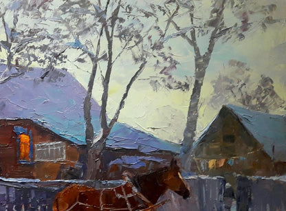 Oil painting The village of Gremyach Serdyuk Boris Petrovich