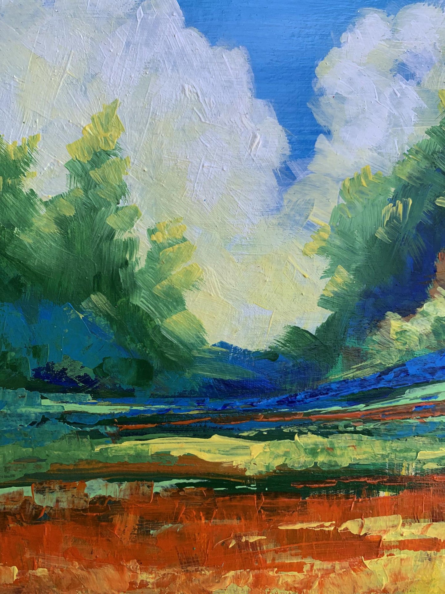 Oil painting Sun behind the clouds V. Zadorozhnya