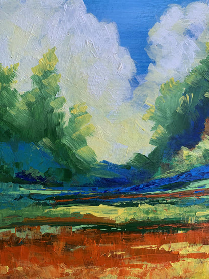 Oil painting Sun behind the clouds V. Zadorozhnya