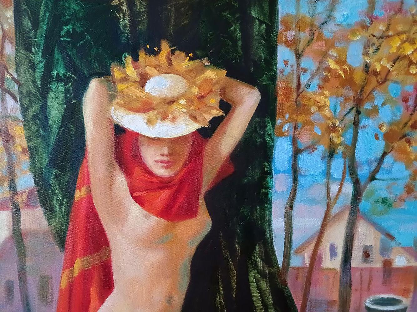 Abstract oil painting Golden autumn Anatoly Tarabanov